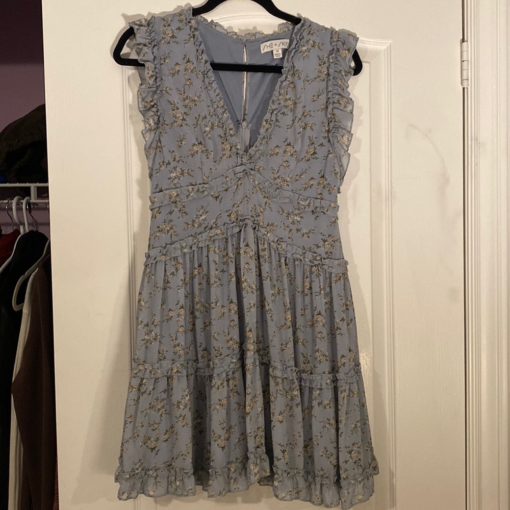 Blue floral summer dress